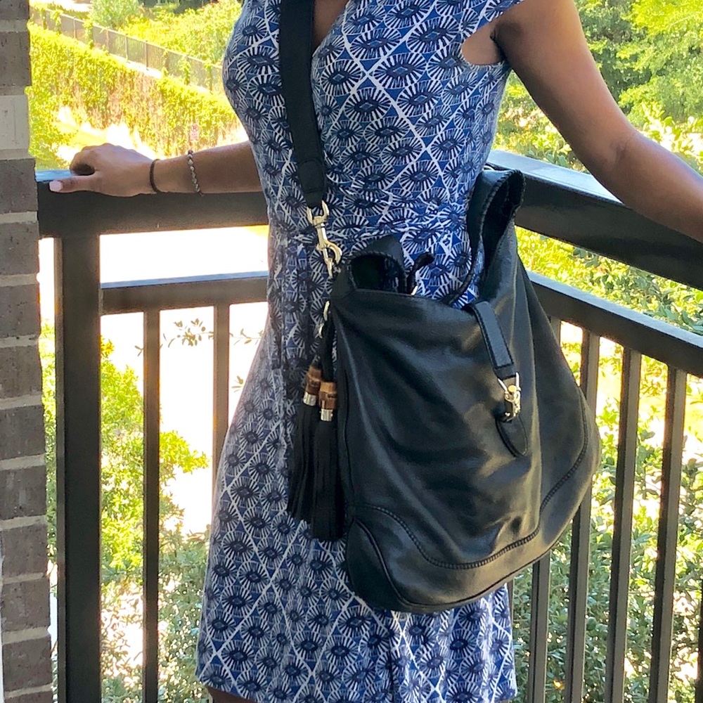 Gucci “Jackie” Hobo Leather Handbag (Black)